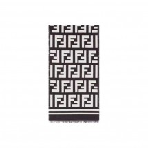 펜디 FENDI 블랙 울 실크 스카프 FXS424A3Q1F0QA1