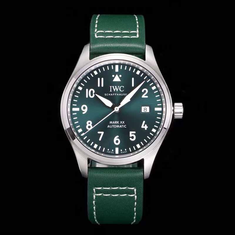 IWC PILOTS 마크 오토매틱 스테인레스 스틸 레더 40mm 시계 REF 노 IW328201 IW328205
