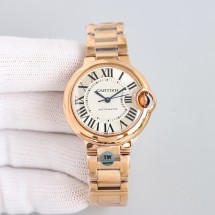 까르띠에 발롱블루 금장 은장 33mm 시계 W6920096