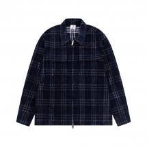 버버리 Burberry 체크 코듀로이 셔츠 - 화이트/다크 블루 80719471