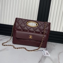 샤넬 24FW 토트백 골드 메탈 핸들 체인 쇼핑백 CC로고 포켓클러치 3컬러 AS5036