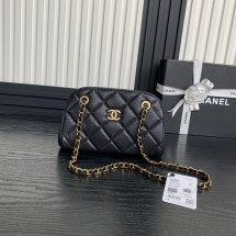 샤넬 24FW 스몰 볼링백 체인 미니백 캐비어 블랙 AS5137