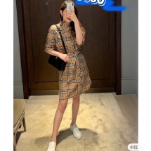 버버리 여성 체크 벨티드 셔츠 원피스 8085647