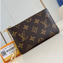 루이비통 25SS 모노그램 키링 파우치 브라운 M13559